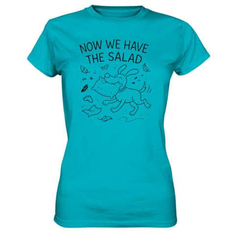 Baerenstyle Strolche® Damen Premium T-Shirt Hundemotiv - Now We Have The Salad - Lustiger Spruch - Ringgesponnene Baumwolle Swimming Pool/S Baerenstyle Strolche® Damen Premium T-Shirt Hundemotiv - Now We Have The Salad - Lustiger Spruch - Ringgesponnene Baumwolle Swimming Pool/S von Baerenstyle Strolche