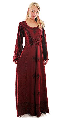 Bäres Tageskleidung - Damen Langes Gothic Kleid Eire Einheitsgrösse/bordeaux von Bäres