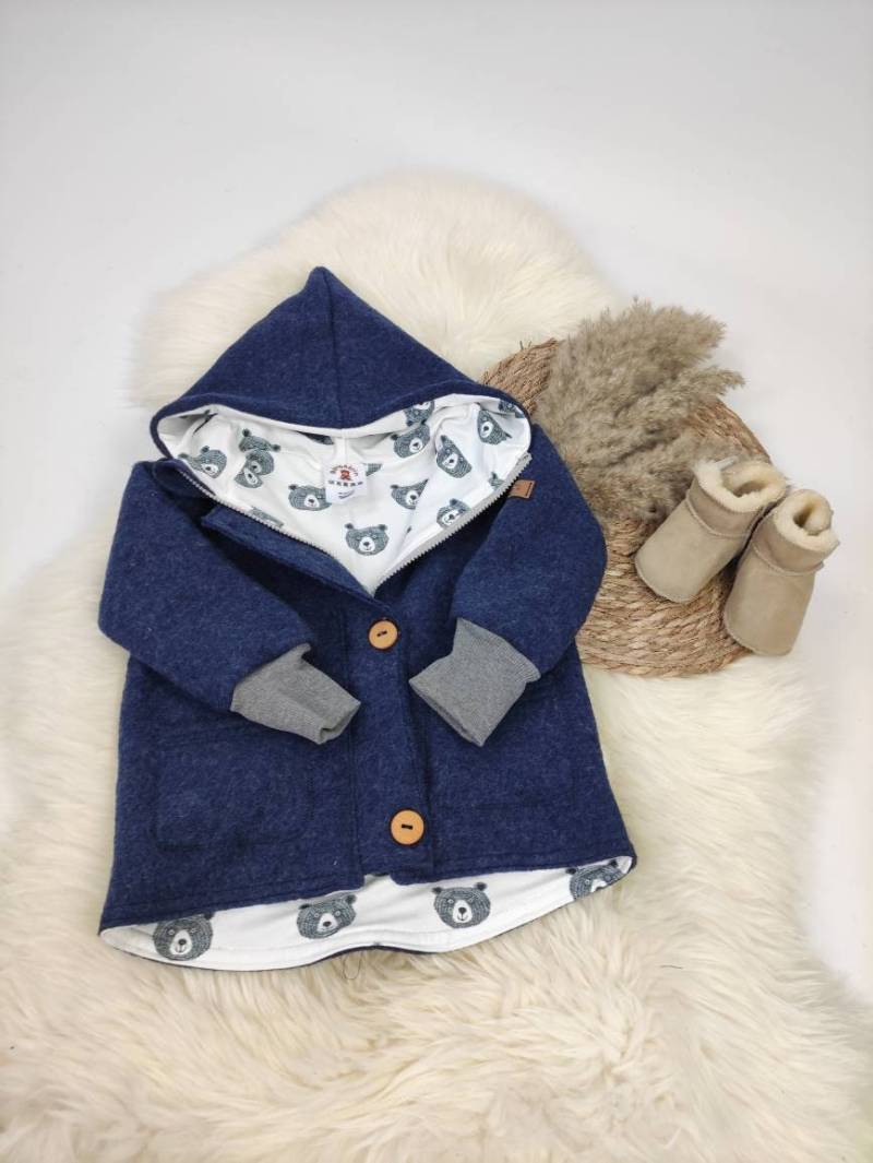 Walkjacke Gr. 92 Jeansblau Artikelnr. 5015 von BaerundBaerinShop