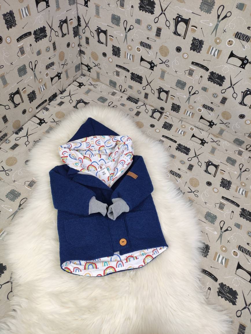 Walkjacke Gr. 92 Ozeanblau Artikelnr. 5010 von BaerundBaerinShop