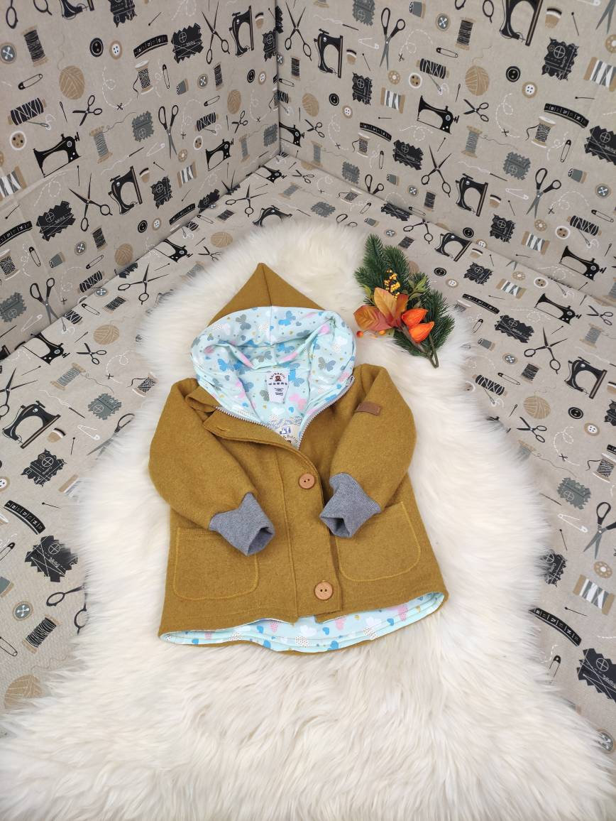 Walkjacke Gr. 92 Senfgelb Artikelnr.5017 von BaerundBaerinShop