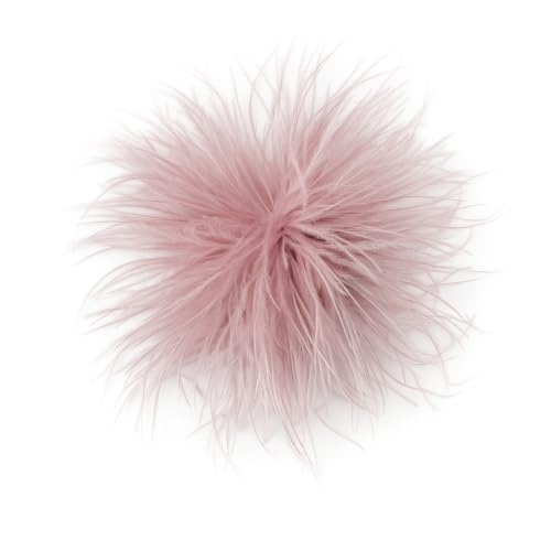 Baesics Feder Brosche Altrosa - Damen Fluffy Straußenfeder Anstecker Vintage Stil Hutaccessoire Braut Hochzeit Party Fasching Haarclip Fascinator für Blazer Kleid Jacke – Boho Blumen Design von Baesics