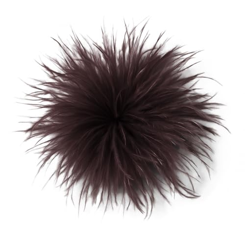 Baesics Feder Brosche Braun - Damen Fluffy Straußenfeder Anstecker Vintage Stil Hutaccessoire Braut Hochzeit Party Fasching Haarclip Fascinator für Blazer Kleid Jacke – Boho Blumen Design von Baesics