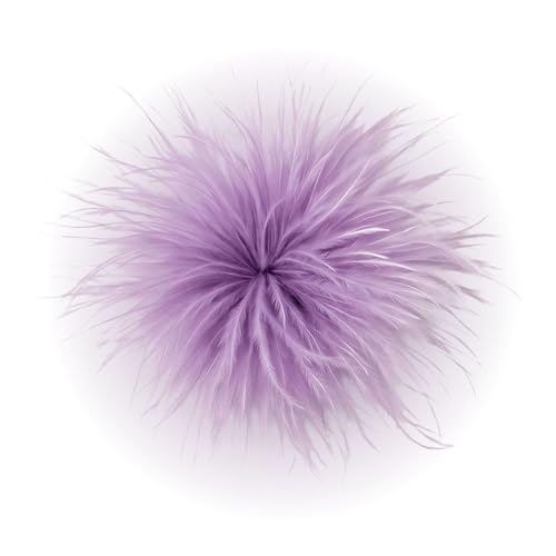 Baesics Feder Brosche Flieder - Damen Fluffy Straußenfeder Anstecker Vintage Stil Hutaccessoire Braut Hochzeit Party Fasching Haarclip Fascinator für Blazer Kleid Jacke – Boho Blumen Design von Baesics