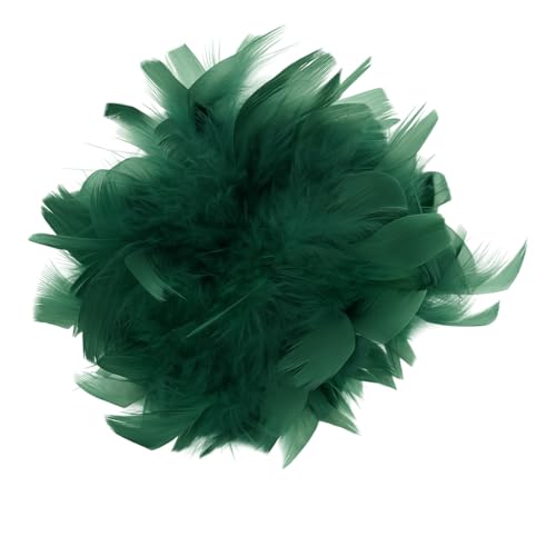 Baesics Feder Brosche Groß für Damen Emerald | XXL 2-in-1 Haarclip & Anstecknadel mit echten Federn | Fascinator für Kleid, Blazer, Mantel & als Haarschmuck für Hochzeit & Festliche Anlässe von Baesics