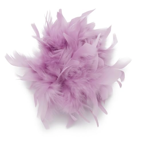 Baesics Feder Brosche Groß für Damen Flieder | XXL 2-in-1 Haarclip & Anstecknadel mit echten Federn | Fascinator für Kleid, Blazer, Mantel & als Haarschmuck für Hochzeit & Festliche Anlässe von Baesics