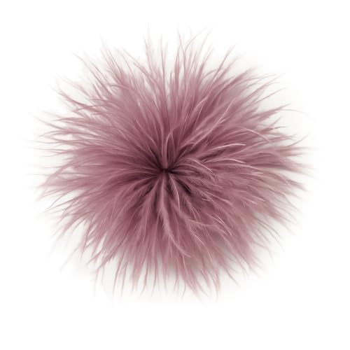 Baesics Feder Brosche Mauve - Damen Fluffy Straußenfeder Anstecker Vintage Stil Hutaccessoire Braut Hochzeit Party Fasching Haarclip Fascinator für Blazer Kleid Jacke – Boho Blumen Design von Baesics