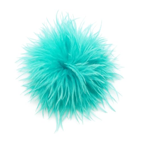 Baesics Feder Brosche Mint - Damen Fluffy Straußenfeder Anstecker Vintage Stil Hutaccessoire Braut Hochzeit Party Fasching Haarclip Fascinator für Blazer Kleid Jacke – Boho Blumen Design von Baesics