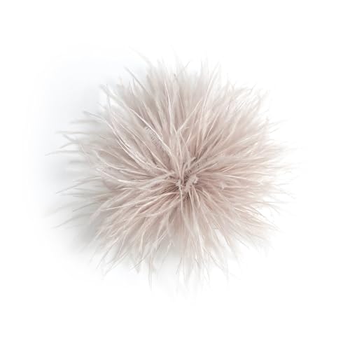 Baesics Feder Brosche Natur - Damen Fluffy Straußenfeder Anstecker Vintage Stil Hutaccessoire Braut Hochzeit Party Fasching Haarclip Fascinator für Blazer Kleid Jacke – Boho Blumen Design von Baesics