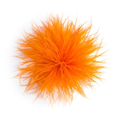 Baesics Feder Brosche Orange - Damen Fluffy Straußenfeder Anstecker Vintage Stil Hutaccessoire Braut Hochzeit Party Fasching Haarclip Fascinator für Blazer Kleid Jacke – Boho Blumen Design von Baesics