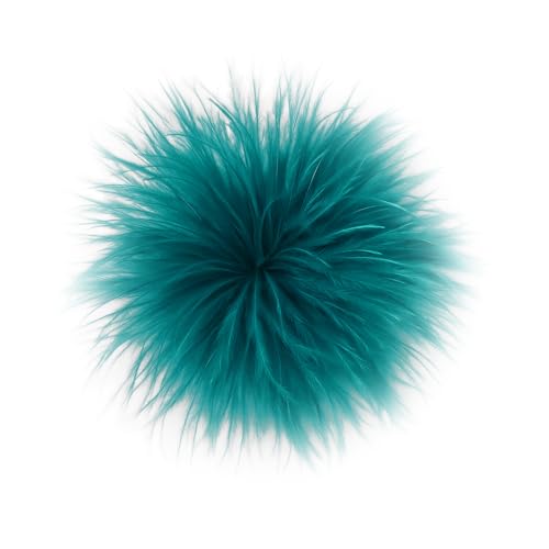 Baesics Feder Brosche Petrol - Damen Fluffy Straußenfeder Anstecker Vintage Stil Hutaccessoire Braut Hochzeit Party Fasching Haarclip Fascinator für Blazer Kleid Jacke – Boho Blumen Design von Baesics
