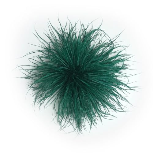 Baesics Feder Brosche Smaragd - Damen Fluffy Straußenfeder Anstecker Vintage Stil Hutaccessoire Braut Hochzeit Party Fasching Haarclip Fascinator für Blazer Kleid Jacke – Boho Blumen Design von Baesics