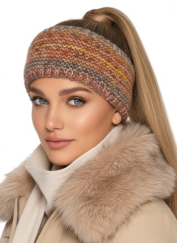 Baesics Stirnband Farbverlauf Orange für Damen & Herren – warme & elastische Unisex Ohrenwärmer mit Fleecefutter - Hochwertige Verarbeitung – One Size Kopfbedeckung von Baesics