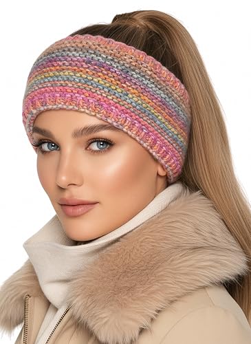 Baesics Stirnband Farbverlauf Pink für Damen & Herren – warme & elastische Unisex Ohrenwärmer mit Fleecefutter - Hochwertige Verarbeitung – One Size Kopfbedeckung von Baesics