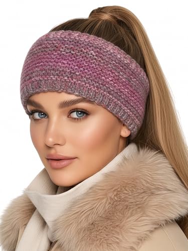 Baesics Stirnband Farbverlauf Rosa für Damen & Herren – warme & elastische Unisex Ohrenwärmer mit Fleecefutter - Hochwertige Verarbeitung – One Size Kopfbedeckung von Baesics