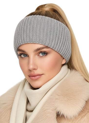 Baesics Stirnband Grau für Damen & Herren – warme & elastische Unisex Ohrenwärmer mit Fleecefutter - Hochwertige Verarbeitung – One Size Kopfbedeckung von Baesics