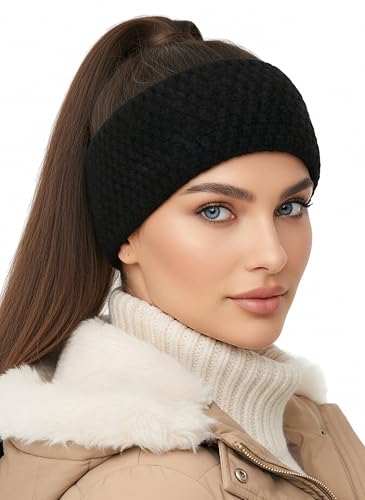 Baesics Stirnband Schwarz für Damen & Herren – warme & elastische Unisex Ohrenwärmer mit Fleecefutter - Hochwertige Verarbeitung – One Size Kopfbedeckung von Baesics