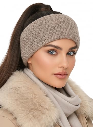 Baesics Stirnband Taupe für Damen & Herren – warme & elastische Unisex Ohrenwärmer mit Fleecefutter - Hochwertige Verarbeitung – One Size Kopfbedeckung von Baesics