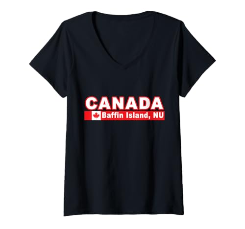 Damen Baffin Island Nunavut Kanada T-Shirt mit V-Ausschnitt Damen Baffin Island Nunavut Kanada T-Shirt mit V-Ausschnitt von Baffin Island Canadian Designs