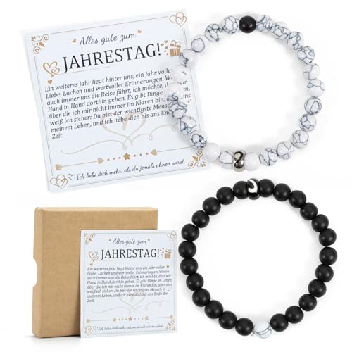 Hochzeitstag Geschenke für Frauen Männer, Jahrestag Geschenk für Sie Ihn, Matching Bracelets Partner Armbänder Pärchen Armband Permanent Armband Paar Geschenke Romantisch Partner Geschenke für Beide von Bafiwu