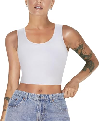 Bafully Brust Binder für Damen Transgender Tomboy FTM Trans Atmungsaktiv Half Kompression Binder (Weiß,M) von Bafully