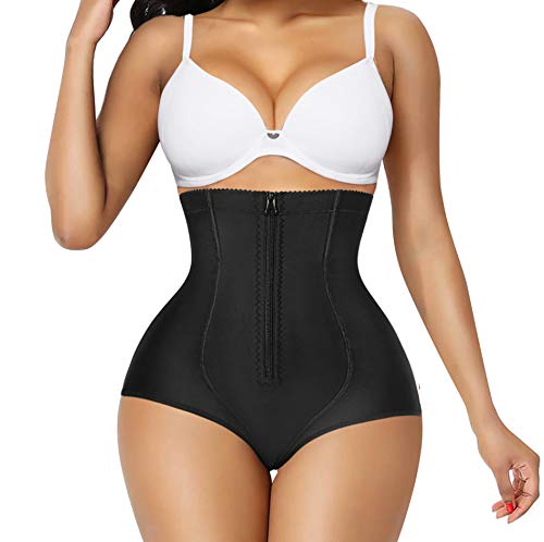 Bafully Damen Hohe Taille Shapewear Bauch Kontrolle Body Shaper Bauch Weg Figurformende Miederhose Unterwäsche (Schwarz, L) von Bafully