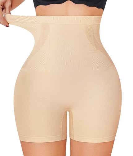 Bafully Shapewear Containment Hülle Frauen Flacher Bauch Containment Unterhose Hohe Taille Shaping Hülle Abnehmen Shorts Nahtlos (Beige, S) von Bafully