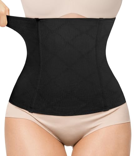Bafully Postnatal Bauchgurt & Taillenmieder, 2 in 1 Design multifunktionell Bauchweg Taillenformer elastisch Unterstützung Figurformende Bauchband Shapewear Gurt nach Geburt, Schwarz, L von Bafully