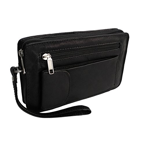 Bag Street Leder - Exquisite Herren Handgelenktasche, Herrentasche, Handtasche, Handgepäck-Tasche (Schwarz) - präsentiert von ZMOKA® von Bag Street - präsentiert von ZMOKA