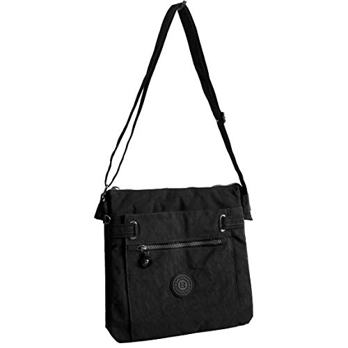 Umhängetasche aus Stoff von Bag Street - Schultertasche Freizeittasche Wandertasche Sporttasche Stofftasche Crossbag aus Nylon - (Schwarz) präsentiert von ZMOKA® von Bag Street - präsentiert von ZMOKA