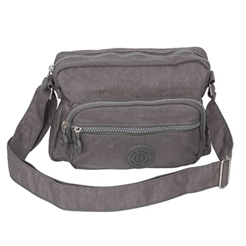Bag Street kleine Umhängetasche Schultertasche Tasche Freizeit Nylon Crossbag Citytasche - präsentiert von ZMOKA® (Grau) von WILD THINGS ONLY !!!