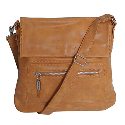 Bag Street Damen Umhängetasche Citytasche Schultertasche Messenger Tasche (Cognac) - präsentiert von ZMOKA® von Bag Street -präsentiert von ZMOKA