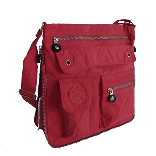 Bag Street Umhängetasche Schultertasche Tasche Messengertasche Stofftasche Crossbag Wandertasche (Rot) präsentiert von ZMOKA® von Bag Street - präsentiert von ZMOKA