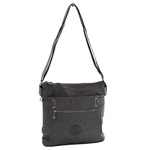 Umhängetasche aus Stoff von Bag Street - Schultertasche Freizeittasche Wandertasche Sporttasche Stofftasche Crossbag aus Nylon - (Grau) präsentiert von ZMOKA® von Bag Street - präsentiert von ZMOKA