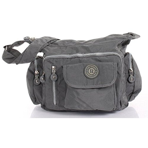 Bag Street Damen Handtasche Umhängetasche Beutel Nylon grau Bag Street Damen Handtasche Umhängetasche Beutel Nylon grau von BAG STREET INTERNATIONAL