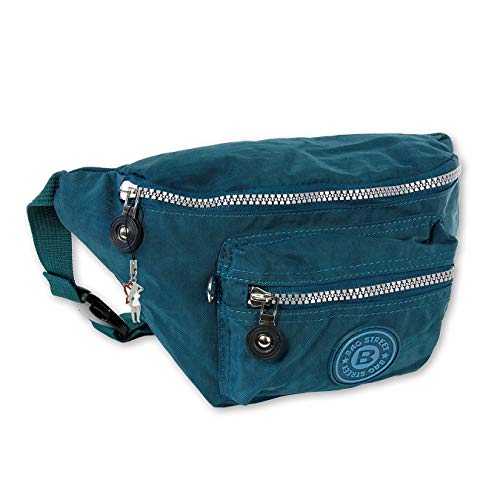 Bag Street Nylon Damen Herren Bauchtasche Gürteltasche Belt Bag blau 27x10x16 - inklusive Fee-Anhänger von Bag Street