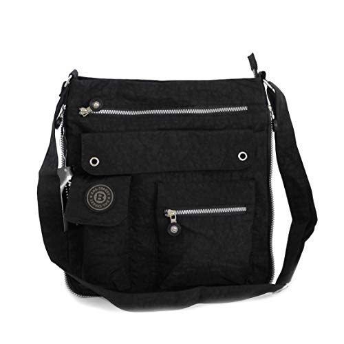 Bag Street Umhängetasche Schultertasche Tasche Messengertasche Stofftasche Crossbag Wandertasche (Schwarz) präsentiert von ZMOKA® von Bag Street - präsentiert von ZMOKA