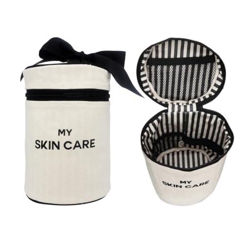 Bag-all Hautpflege Tasche rund mit Griff | Kosmetiktasche für Seren & Cremes | Reise Organizer für Hautpflegeprodukte | Beauty Case mit Innenfächern | Kompakt & stilvoll | Creme Bag-all Hautpflege Tasche rund mit Griff | Kosmetiktasche für Seren & Cremes | Reise Organizer für Hautpflegeprodukte | Beauty Case mit Innenfächern | Kompakt & stilvoll | Creme von Bag-all