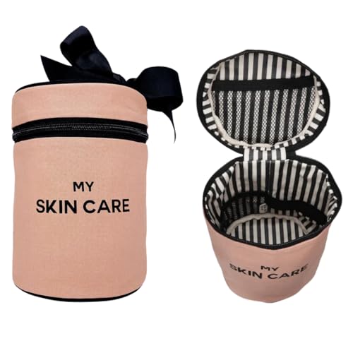 Bag-all Hautpflege Tasche rund mit Griff | Kosmetiktasche für Seren & Cremes | Reise Organizer für Hautpflegeprodukte | Beauty Case mit Innenfächern | Kompakt & stilvoll | Rosa Bag-all Hautpflege Tasche rund mit Griff | Kosmetiktasche für Seren & Cremes | Reise Organizer für Hautpflegeprodukte | Beauty Case mit Innenfächern | Kompakt & stilvoll | Rosa von Bag-all