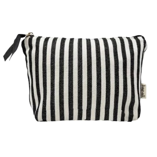 Bag-all Schminktasche mit Innenbeschichtung | Make-up Täschchen für Damen | Kosmetiktasche Reise Organizer mit Reißverschluss | Schminkbeutel für Alltag & Urlaub | Viele Farben & Stoffe | Gestreift von Bag-all