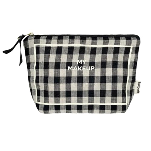 Bag-all Schminktasche mit Innenbeschichtung | Make-up Täschchen für Damen | Kosmetiktasche Reise Organizer mit Reißverschluss | Schminkbeutel für Alltag & Urlaub | Viele Farben & Stoffe | Gingham von Bag-all