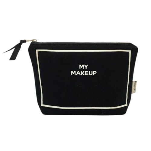 Bag-all Schminktasche mit Innenbeschichtung | Make-up Täschchen für Damen | Kosmetiktasche Reise Organizer mit Reißverschluss | Schminkbeutel für Alltag & Urlaub | Viele Farben & Stoffe | Schwarz von Bag-all