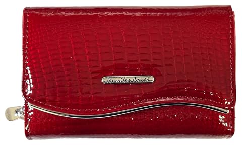 BagandBelt Damen-Geldbörse-RFID-Middle Glanz-Design Red Kroko von BagandBelt