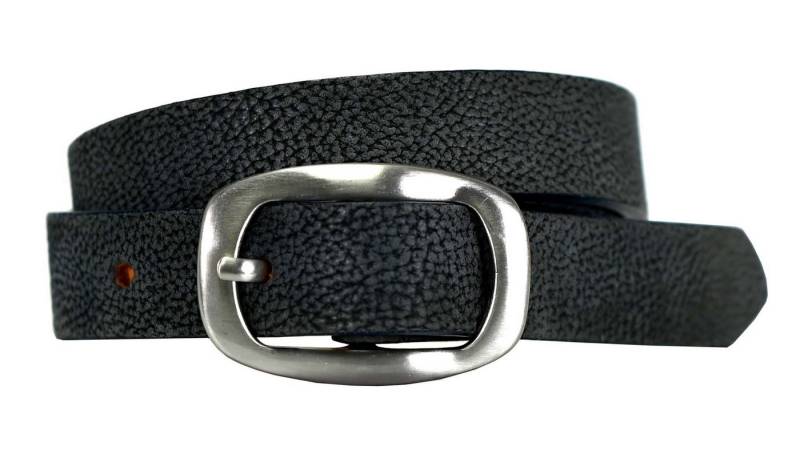 Bag & Belt Ledergürtel Damen-Gürtel 2 cm Nubukleder dunkelblau strukturiert von Bag & Belt