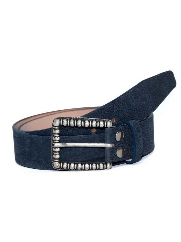 Bag & Belt Ledergürtel Damen-Vario-Gürtel 4cm Nubuc Struktur -Blue BW95 von Bag & Belt