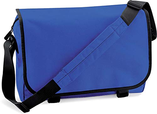 Original Bag Base Messenger Bag / Kuriertasche / Umhängetasche mit Schultergurt und Reissverschlusstaschen in 11 Farben Royalblau - Schwarz von BagBase