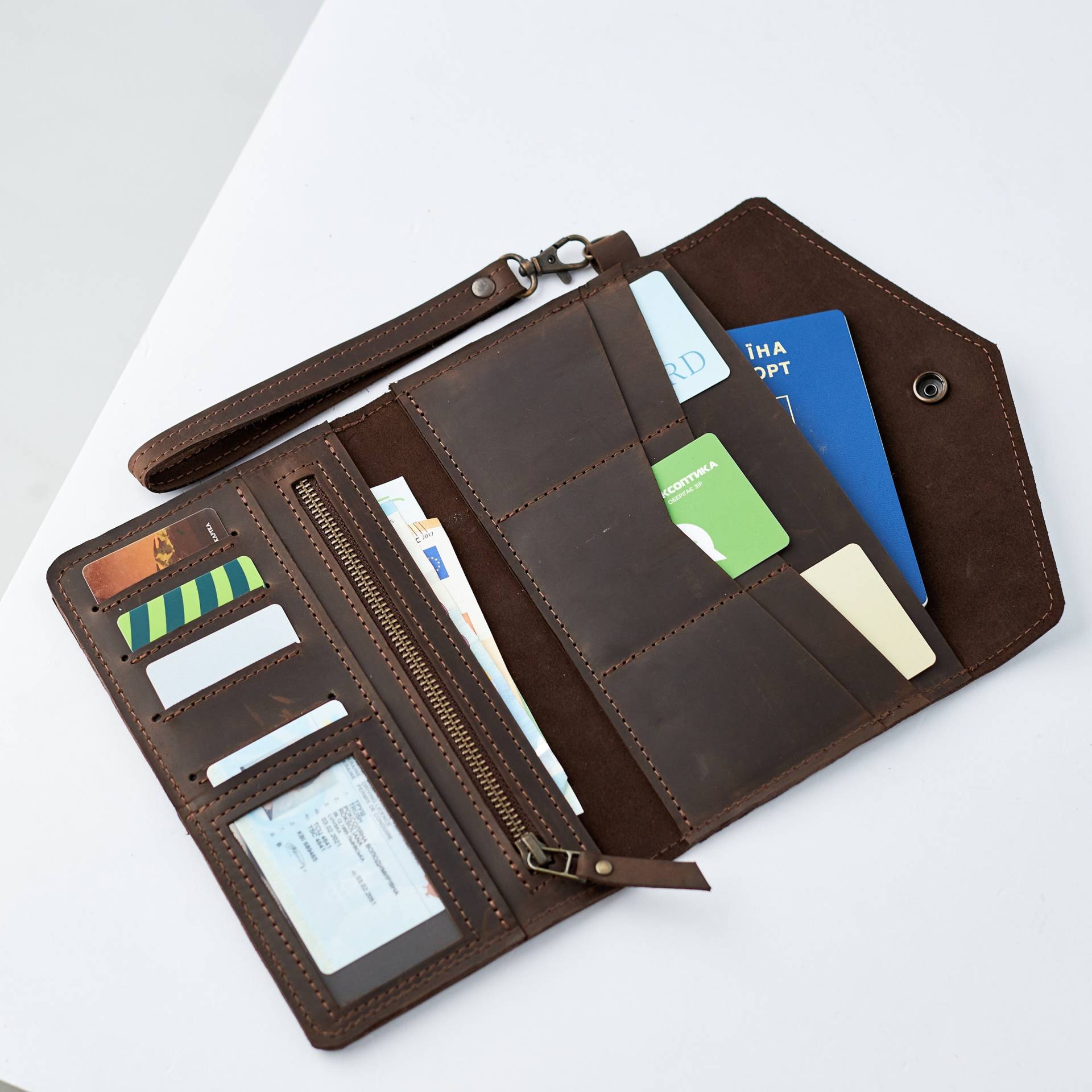 Leder Clutch Brieftasche, Personalisierte Leder-Clutch, Leder-Clutch Handgelenk Geldbörse, Frauen von BagBaseArt