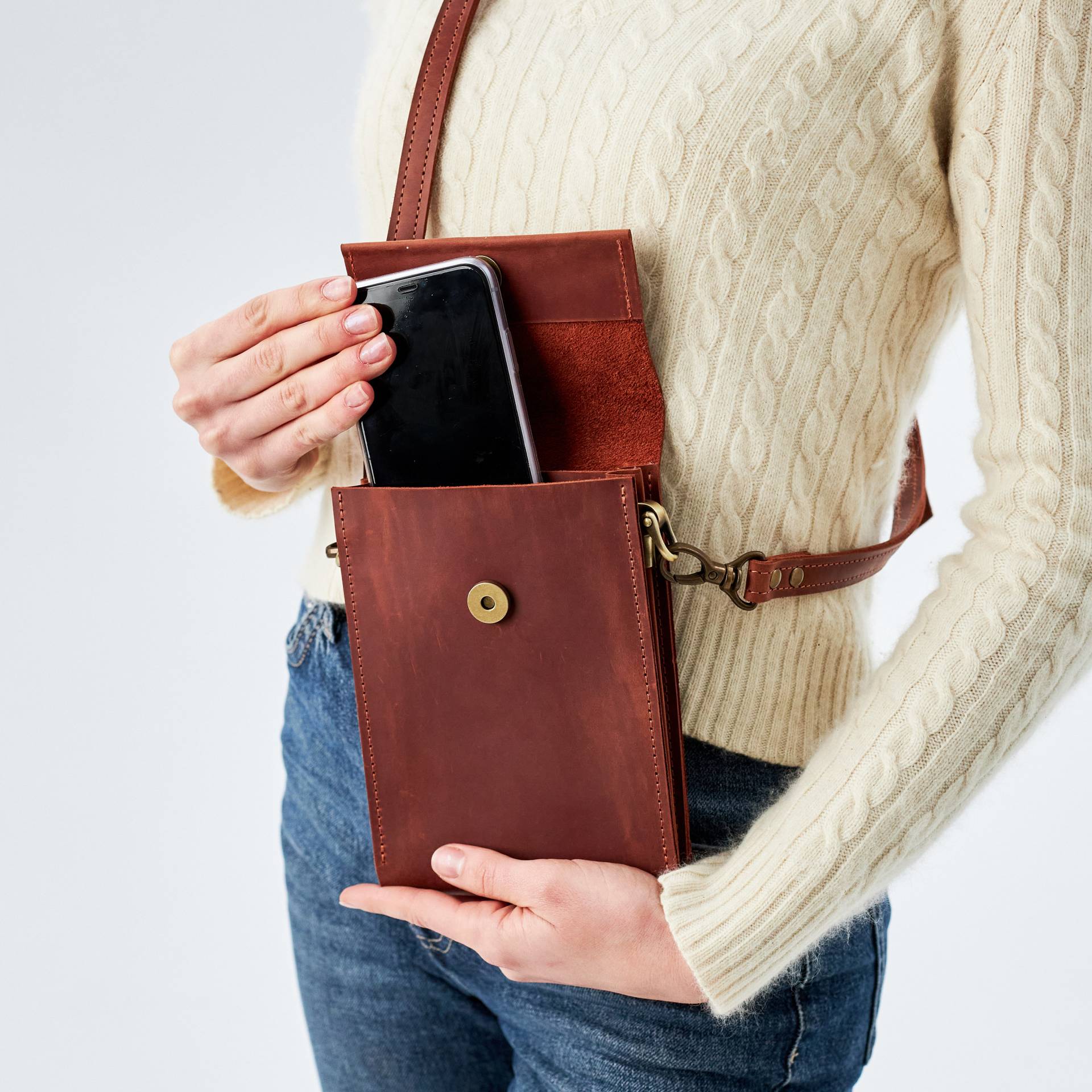 Leder Handytasche, Handy Umhängetasche, Handytasche Leder Handytasche, Handy Umhängetasche, Handytasche von BagBaseArt