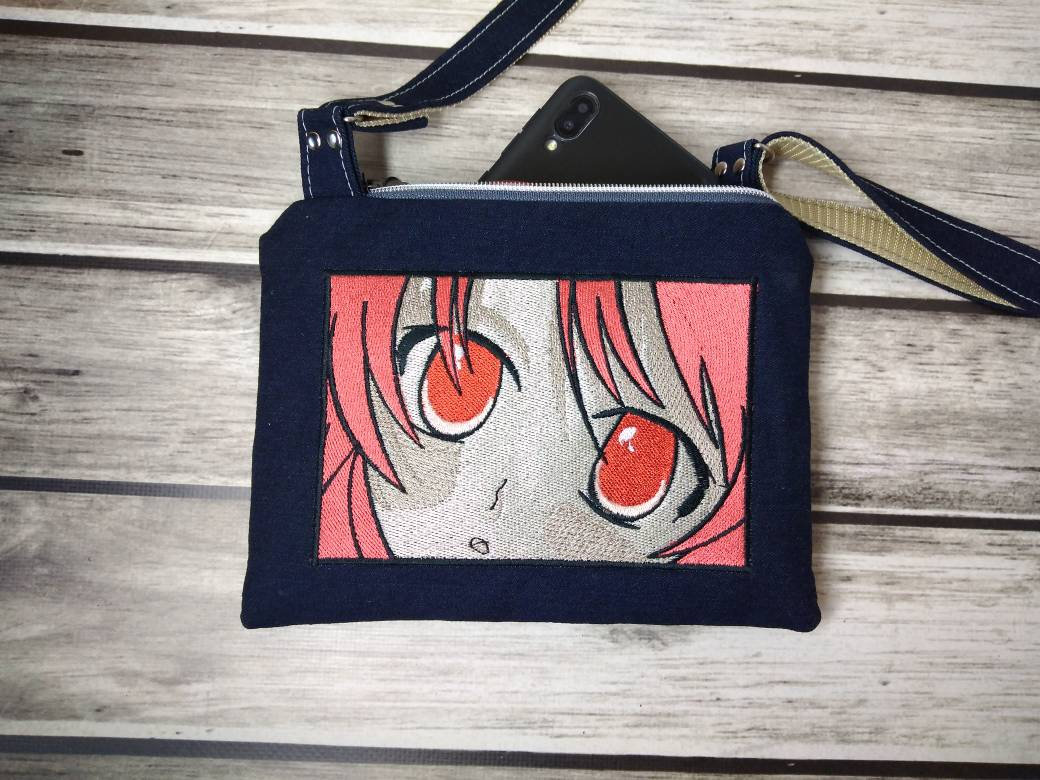 Anime Tasche Für Handy, Kleine Crossbody Reisetasche, Geldbörse Mit Einem Bestickten Mädchen, Jeans Mini von BagRumadi