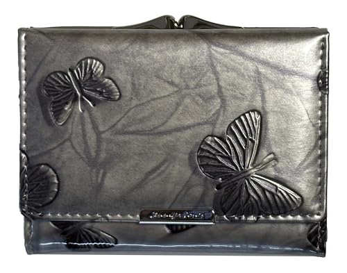 BagandBelt Damen-Bügelbörse-RFID-Butterfly-Design (Silber) von BagandBelt